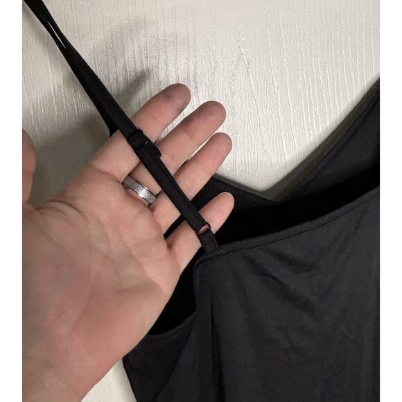 Modcloth Velvet Dress XS Floral Black Faux Wrap Burnout V Neck Knee Length New - Picture 10 of 16